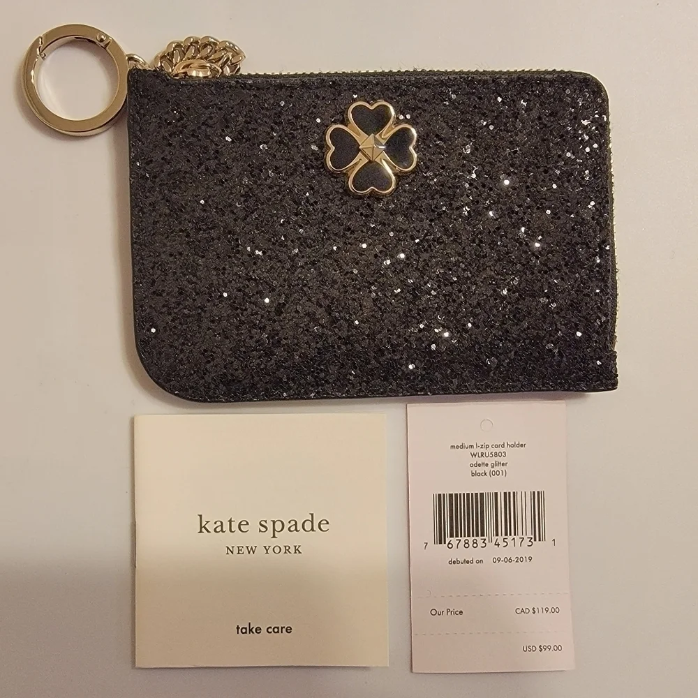 Kate Spade Glittery Card Holder with Key Chain